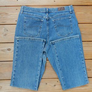 Lee Denim Blue Jeans Women's Size 12 Short Relaxed Fit At Waist Bootcut